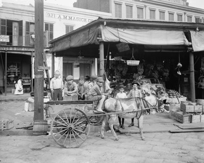 Nueva Orleans, una esquina del Mercado Francés, c.1900-10 de Detroit Publishing Co.